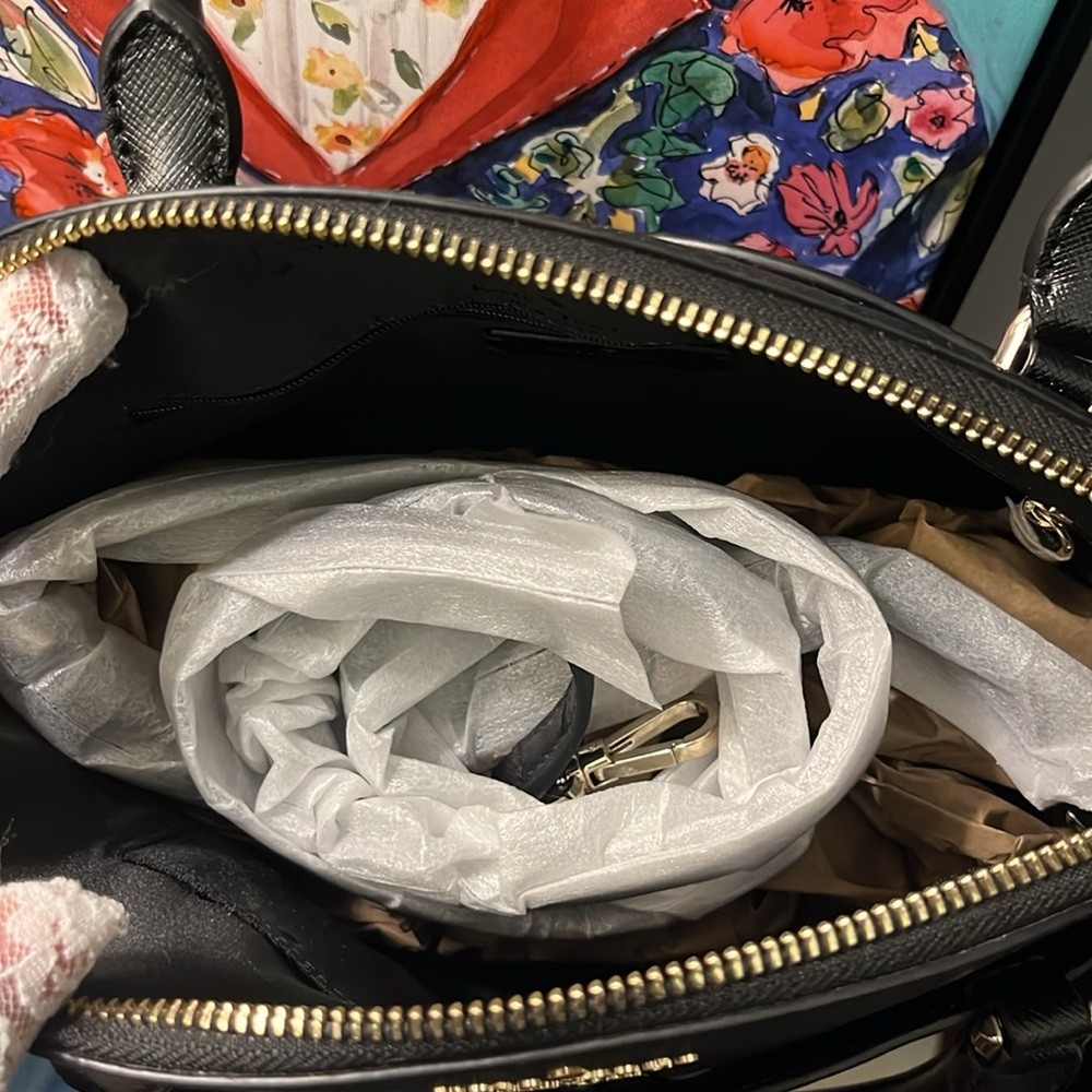 Kate Spade NEW WITH TAGS dome satchel- dust bag + crossbody strap - Price Firm - Picture 5 of 9